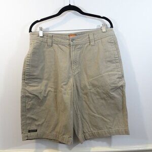 MERRELL Tan Khaki Flat Front Shorts Size 32 Casual Chino